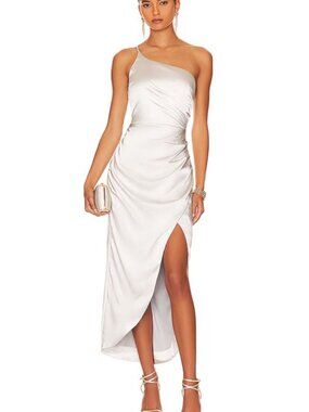 fitted lace wedding dress Klaudia Ruched Long Sleeve Midi Dress Black / Standard / 2